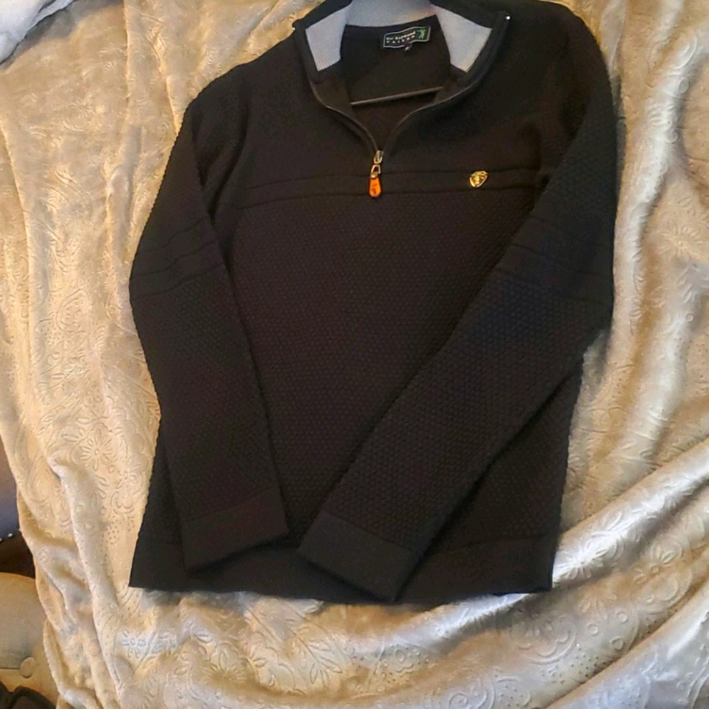 NWOT Men's Medium Black 1/4 Zip Golf Sweater